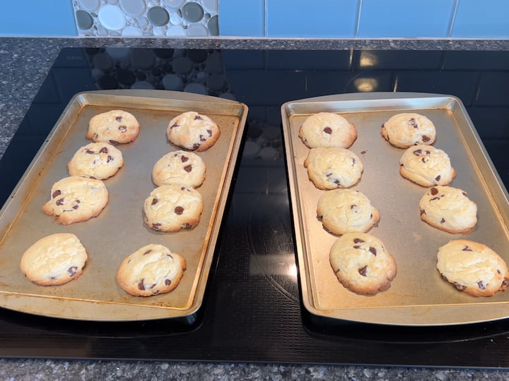 Pull the cookies out and let them cool before serving.