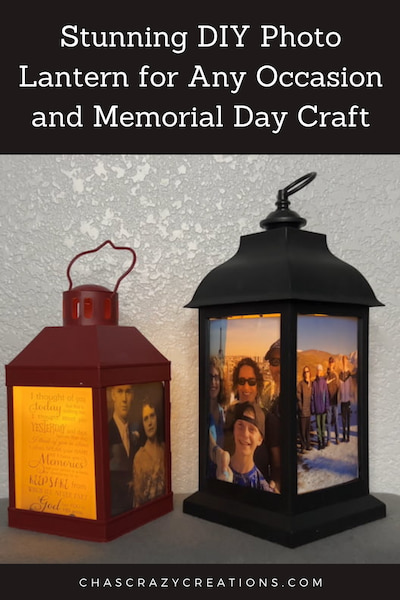 Do you want an easy photo lantern and/or Memorial Day Craft?  I have a super easy project for you that can celebrate an occasion or someone special.