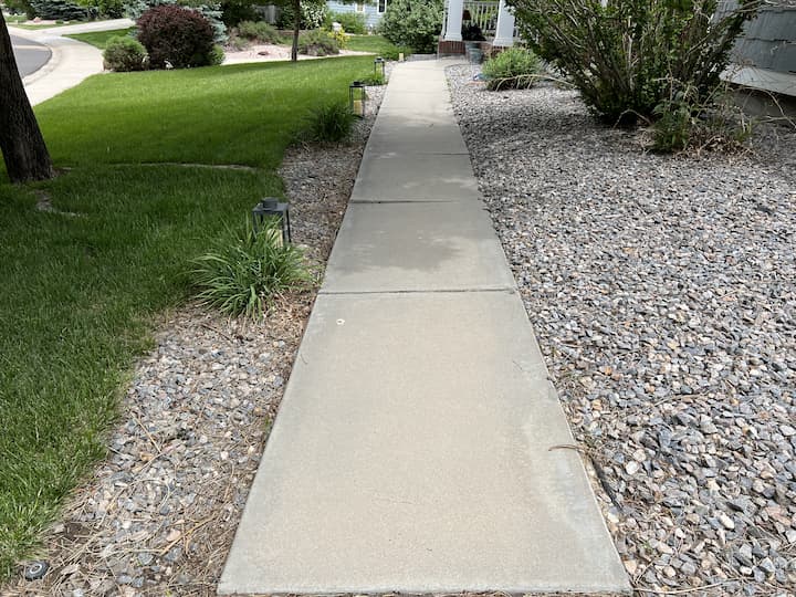 Here's a quick look at our walkway that goes up to our house.  I wanted to try out a new technique to see how well it worked.