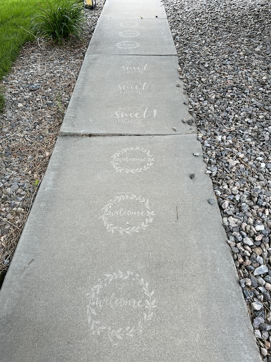 Are you interested in simple stencil art?  Add some curb appeal to your sidewalks, driveway, patios, and more with this easy tutorial.