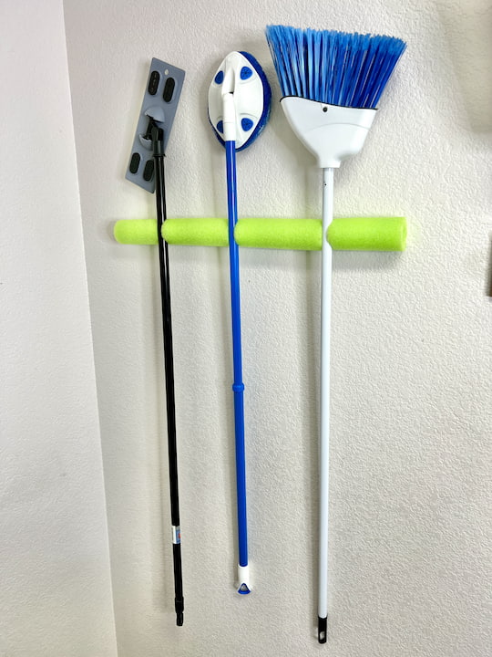 These hang in my laundry room on a wall that wasn't being used.  Think of all you could do with this simple idea!  Even in the garage with tools, and especially great for rental properties.