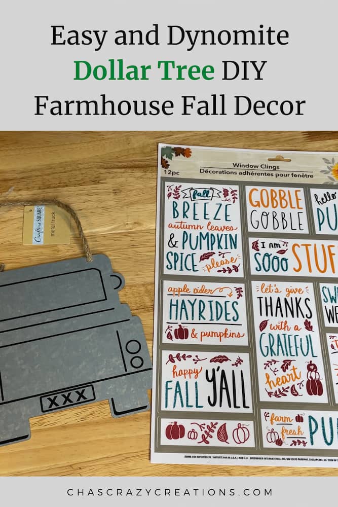 Are you looking for DIY Farmhouse Fall Decor? I made this super easy DIY with just a few items from the Dollar Tree.