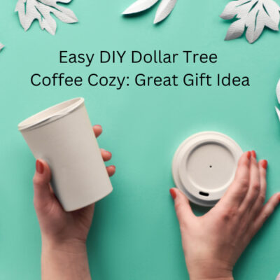 Are you looking for a coffee cozy? Here is an easy no sew DIY made with Dollar Tree items and it makes a fantastic gift.