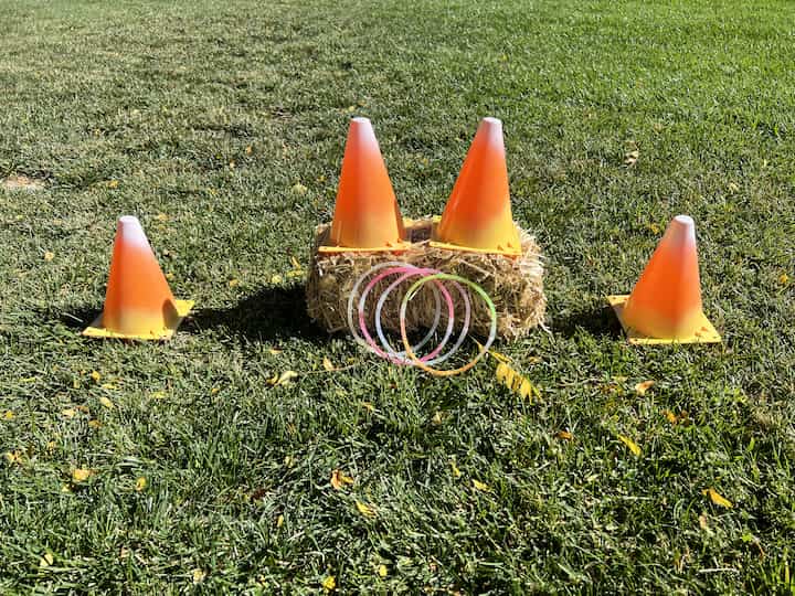 set up your ring toss course and use glow sticks for rings.