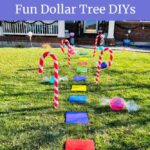 Are you looking for Candyland Christmas decorations? Here are several easy and fun ideas with just a few items from Dollar Tree
