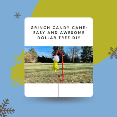 Are you looking for a grinch candy cane? I ran to Dollar Tree and made this easy and awesome DIY for just a couple of dollars.