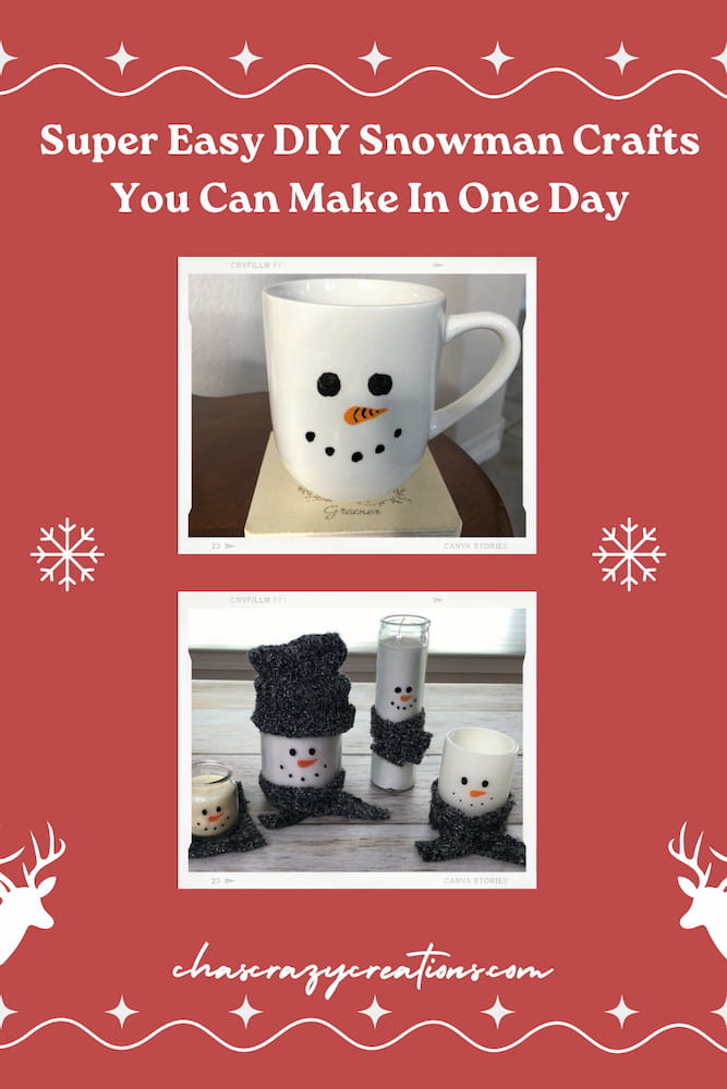 Are you looking for snowman crafts? I have several to share with you and the best part is that you can make them all in one day.