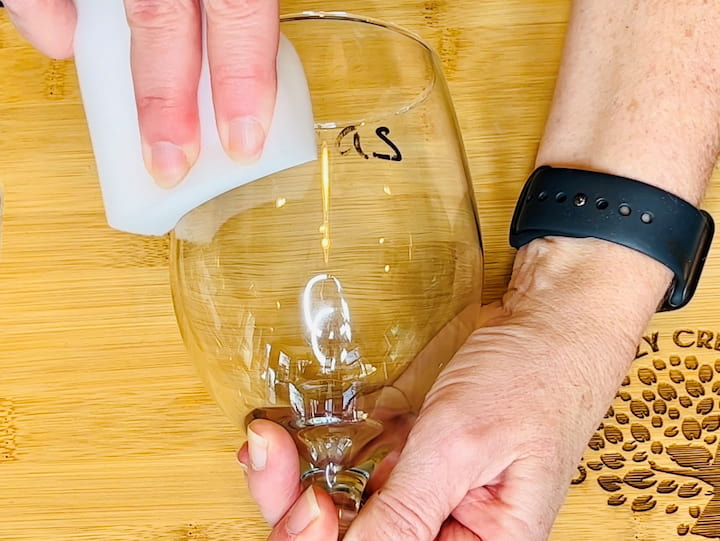 If you're hosting you can easily use a permanent marker on a wine glass to write names on them and then use these Magic Erasers to take that permanent marker right off.