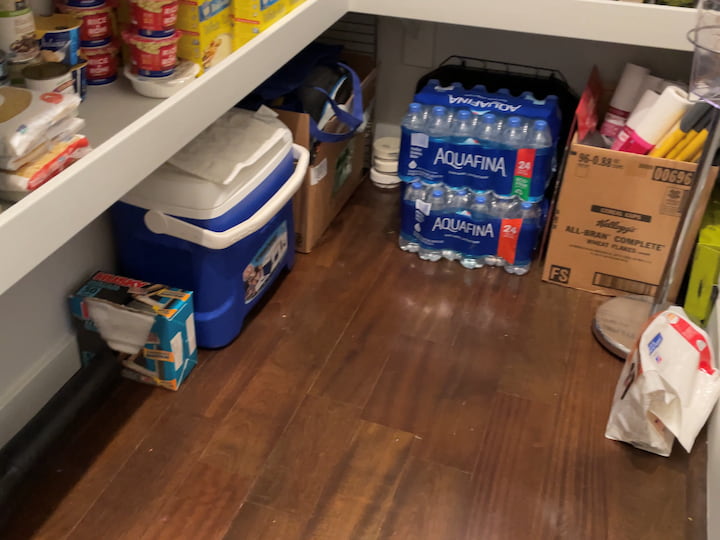 Another goal I had was to make sure the floor space was open so she could easily get in and out of her pantry.