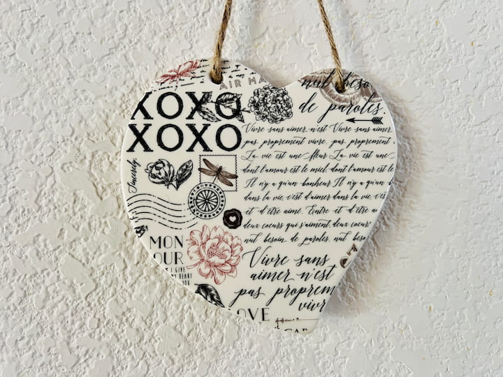 I hung up my little ceramic heart.