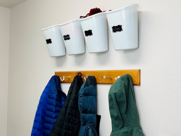 We try to keep each person to one coat on this rack to keep it from getting too cluttered.  