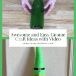 A glass bottle into a gnome