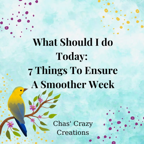 Are you overwhelmed, drawing a blank, and wondering what should I do today?  Here are a few things you can do to ensure a smoother week.