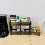 I stopped by Dollar Tree, grabbed a few supplies, and made this simple small coffee bar. This is great for so many spaces in your home!