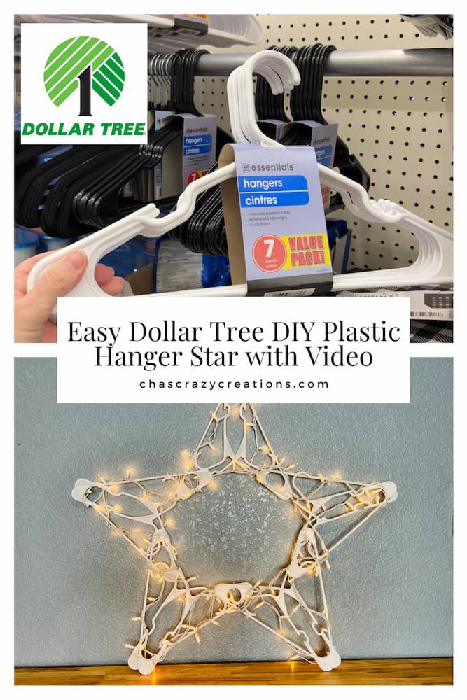 Easy Dollar Tree DIY Plastic Hanger Star with Video - Chas' Crazy Creations