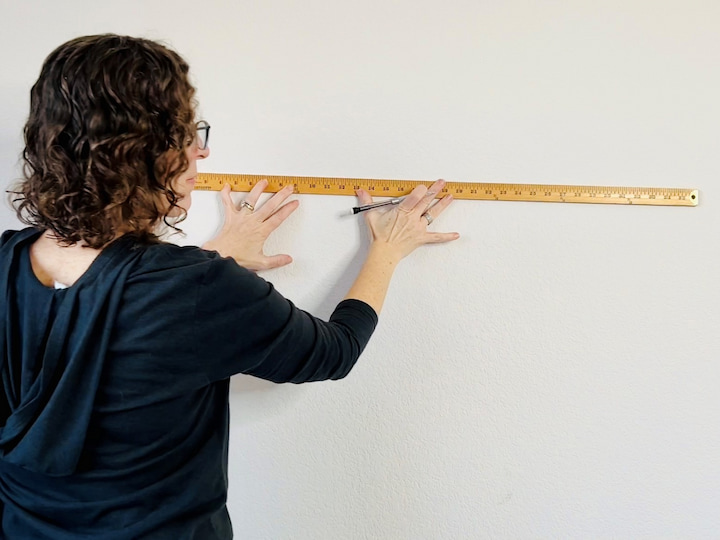 2. Measure and Mark where you want your shelves to be