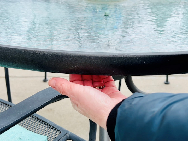 You can use your patio furniture to hide a key.   I took my key and I was able to place it inside the lip of my table.   It simply slipped right in there and stayed in place.  
