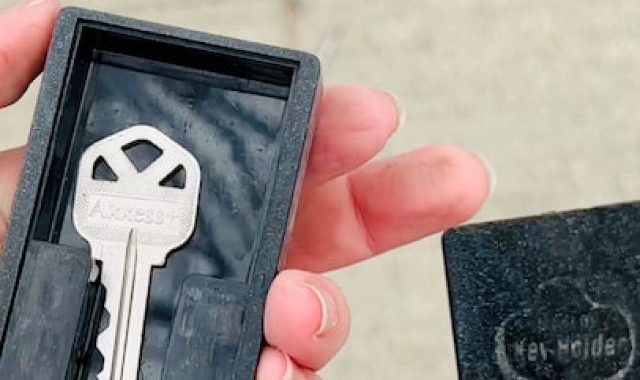 I love these magnetic key lock boxes and I've used them for years. You just put the key inside and then close it back up. You can use this to hide under metal boxes, and underneath or around anything metal.