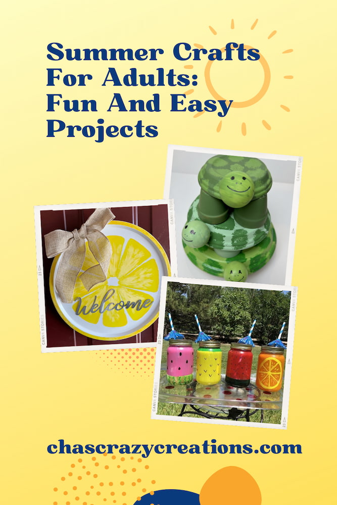 Are you looking for summer crafts for adults? Even though my kids are grown, I still love to craft. Here are several easy and fun DIYs for you!