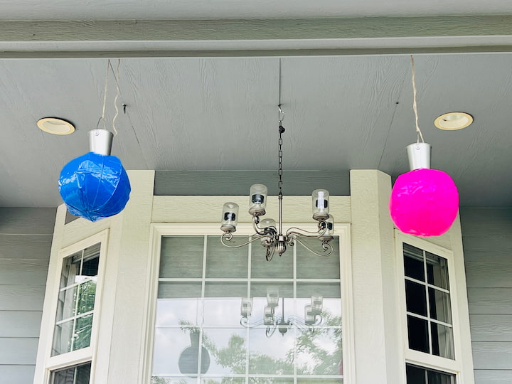 Beach Ball ornaments hanging