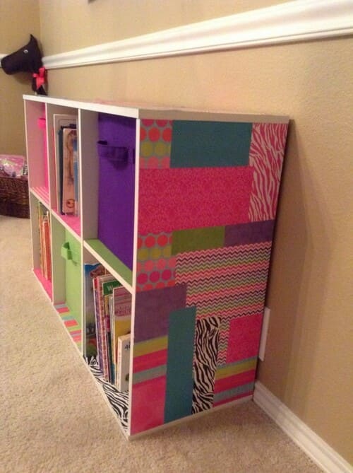 Ikea Cube Storage Makeover with Decoupage