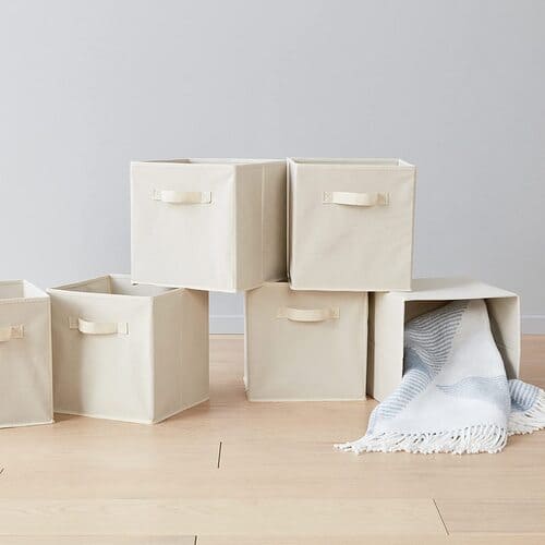Collapsible Fabric Storage Cube Organizers with Handles