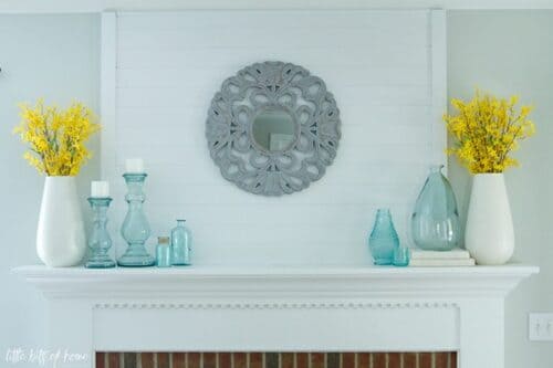 Summer Mantel with Mason Jars and Lemons