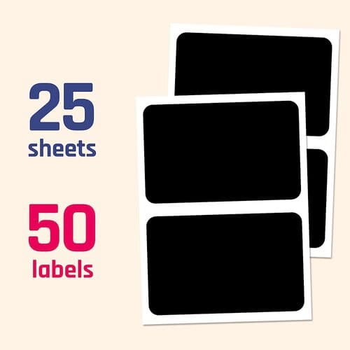 Erasable and Reusable Chalkboard Labels Stickers 50-Pack