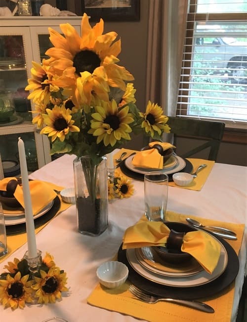 Summer Tablescape with Sunflowers