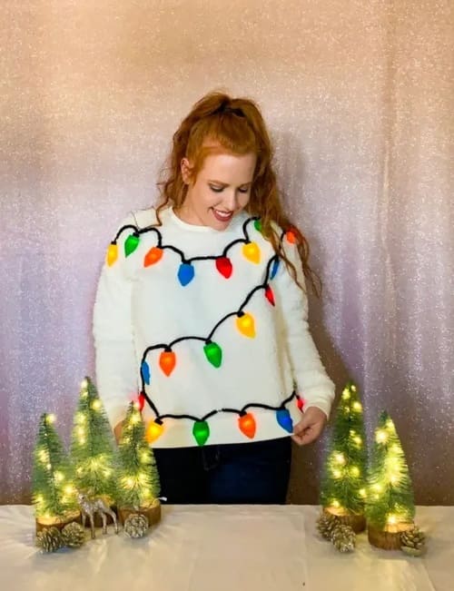 DIY Ugly Christmas Sweater with Lights