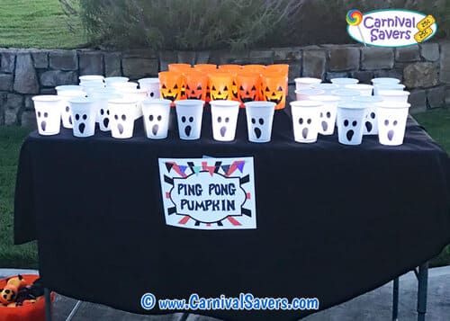 ping pong pumpkin game for halloween party