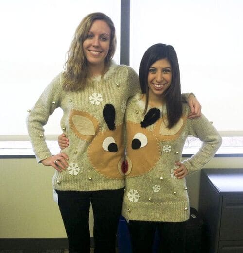 Couples Homemade Ugly Christmas Deer Sweater