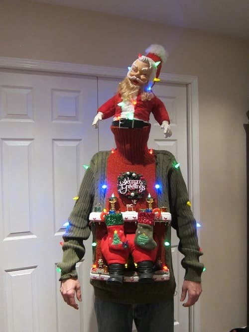 Ugly Christmas Sweater DIY Stuck in the Chimney
