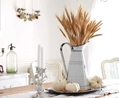 French Style Farmhouse Fall Pitcher Table Setting