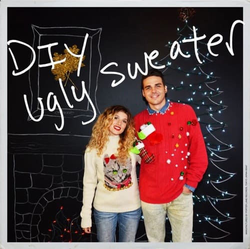 DIY Ugly Sweaters with a Cat and Christmas Sock
