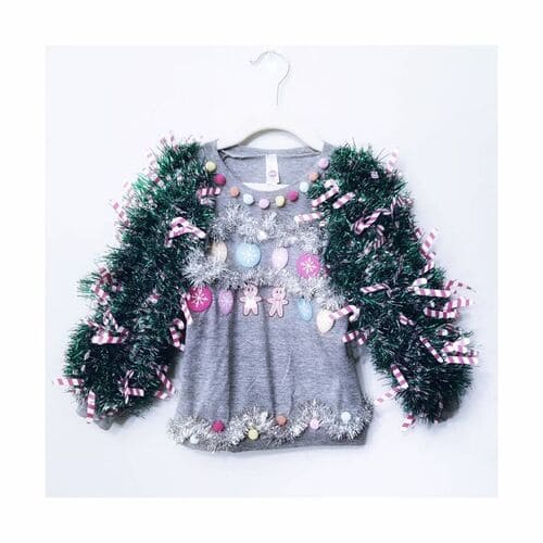 Ornaments Lights Gingerbread Men Ugly Christmas Sweater DIY