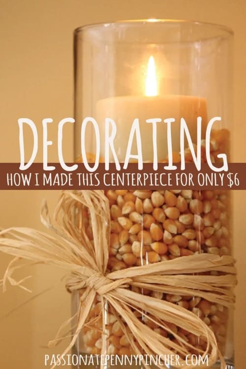 Corn Kernels Candle Dollar Store Thanksgiving Centerpiece