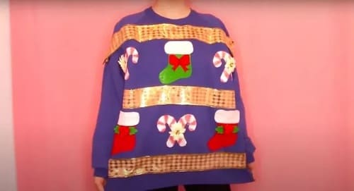 Last-Minute DIY Ugly Christmas Sweater with Pockets