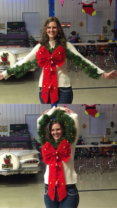 Christmas Wreath Ugly DIY Sweater