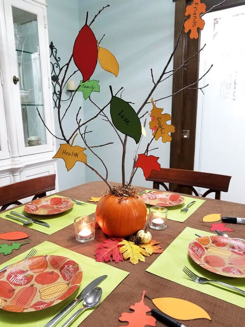 Kids Table Pumpkin Thanksgiving Centerpiece
