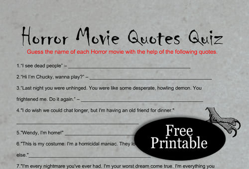 Famous Halloween Movie Quote Game