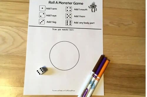 Create Your Monster roll a monster halloween game