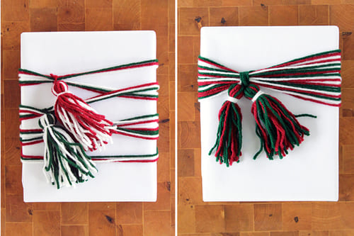 Yarn Tassel For Gift Wrapping 2 Ways