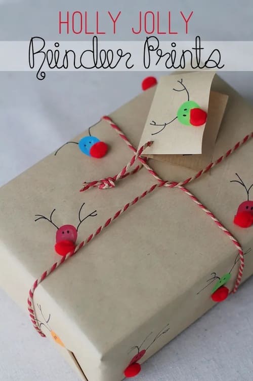Reindeer Thumbprint Gift Wrap