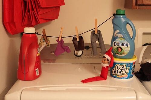 Elf on the Shelf Doing His Laundry