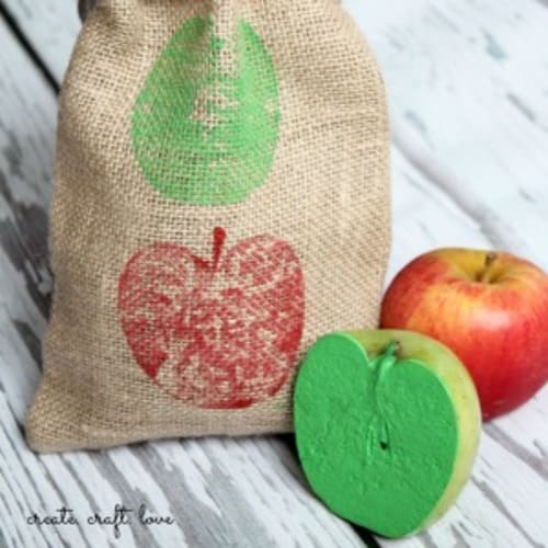 Gift Bags and Apple Stamps