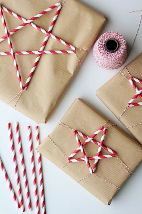 gift wrapping ideas Paper Straw Stars
