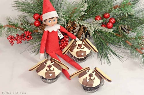 Elf on the Shelf Activity St. Bernard Puppy Cupcakes