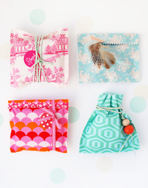 No-Sew Fabric Gift Bags