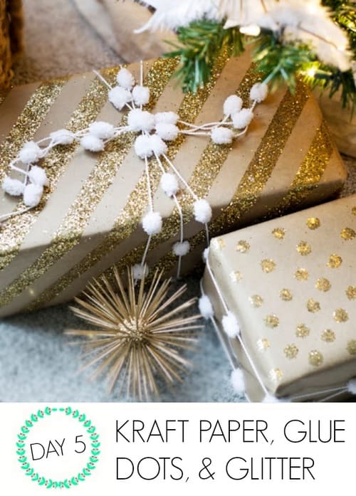 Kraft Paper and Glitter Wrapping